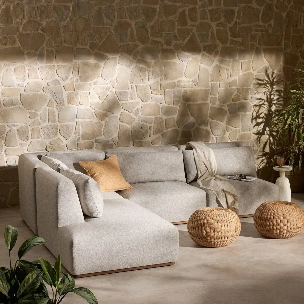 Caden 4-Piece Outdoor Sectional - Right Bumper - Grey