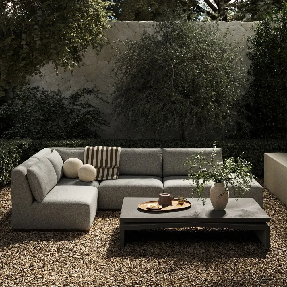 Caden 4-Piece Outdoor Sectional - Right Bumper - Grey