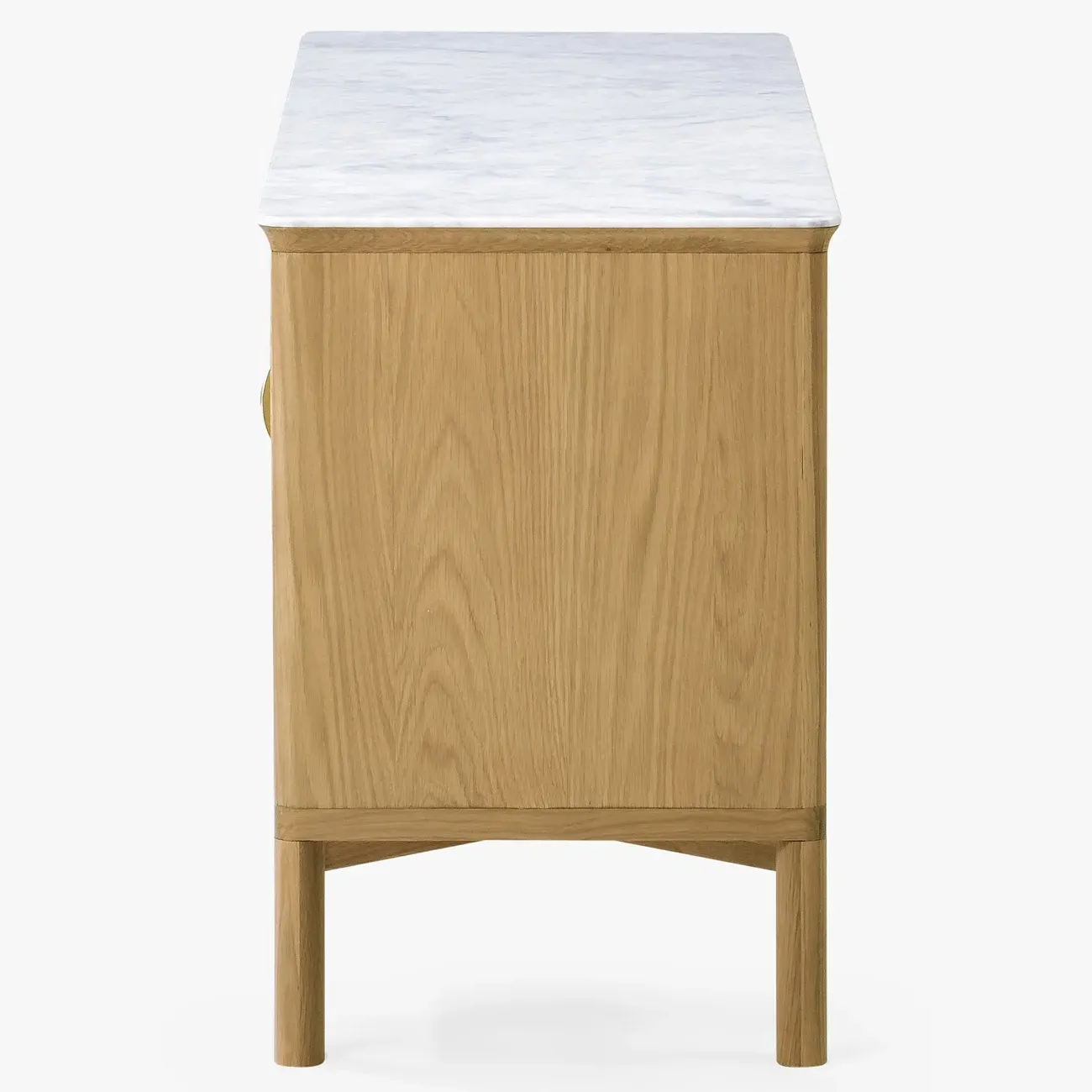 Cadence Marble Reeded Media Cabinet - Brown, Oak