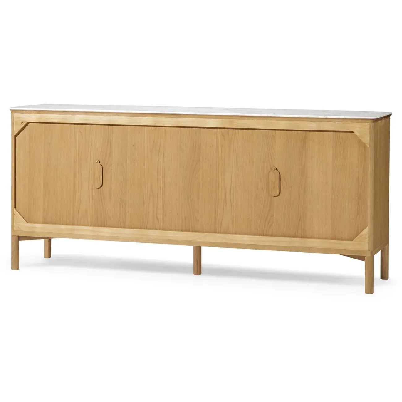 Cadence Marble Reeded Sideboard - Brown, Oak