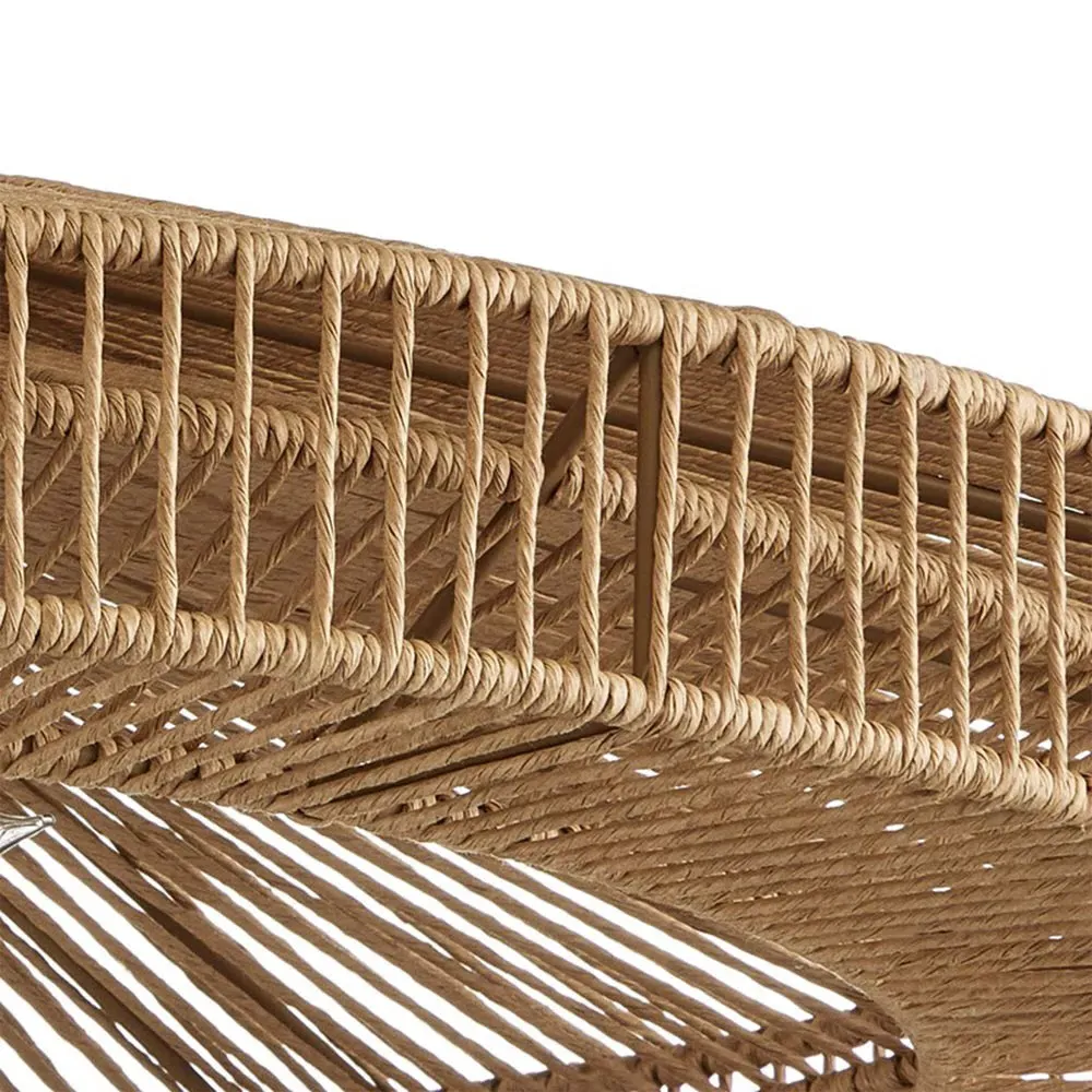 Cadie Woven Twine Wrought Iron Chandelier - Brown