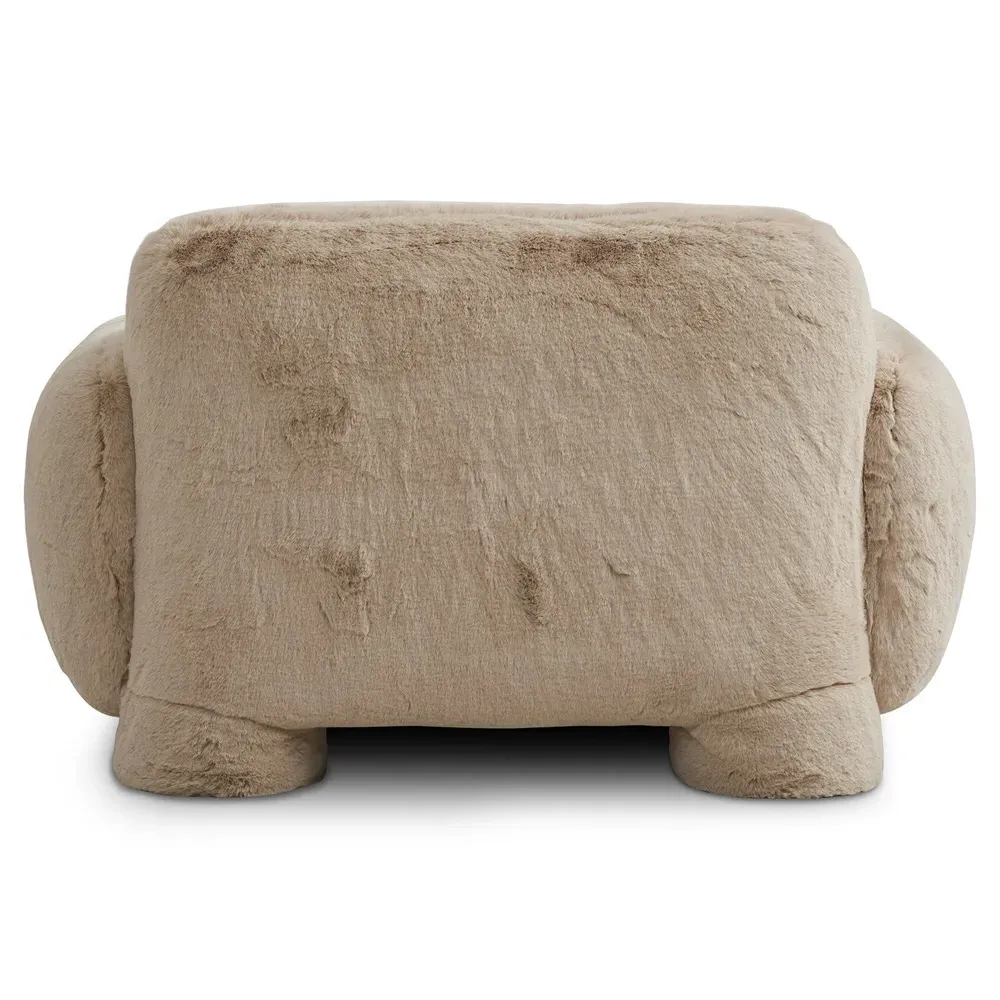 Cadmus Arm Chair - Brown, Faux Fur