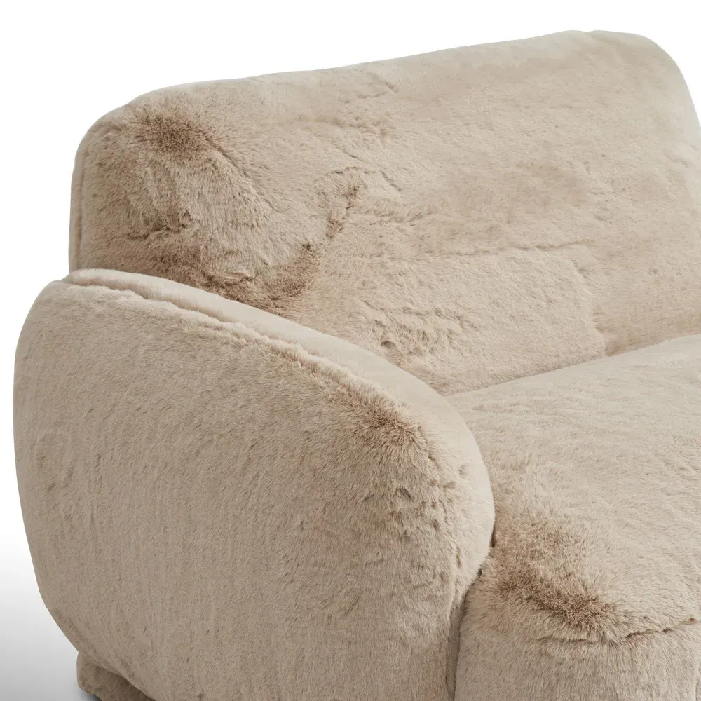 Cadmus Arm Chair - Brown, Faux Fur