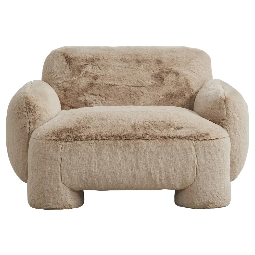 Cadmus Arm Chair - Brown, Faux Fur image
