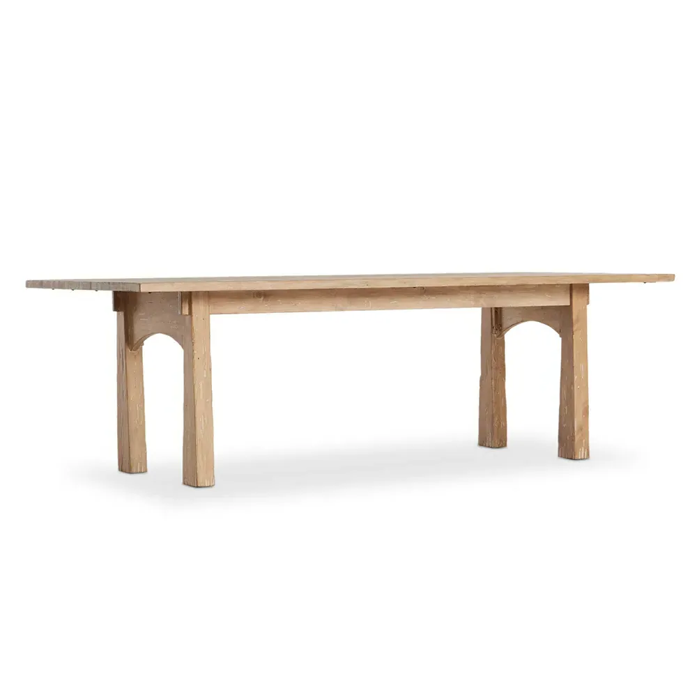 Caeli Rectangular Dining Table - Brown, Pine Wood
