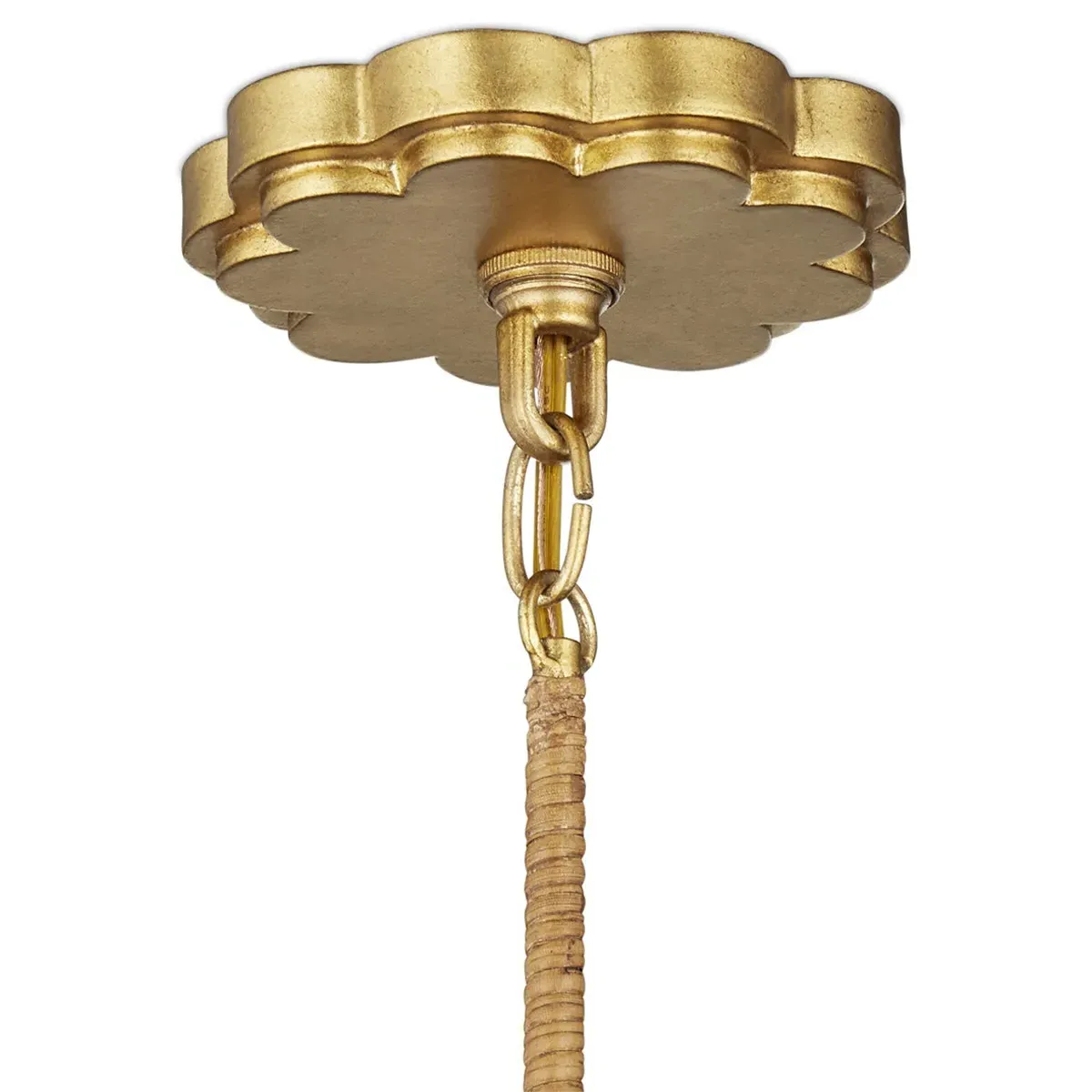 Caelia Scalloped Chandelier - Brown, Rattan