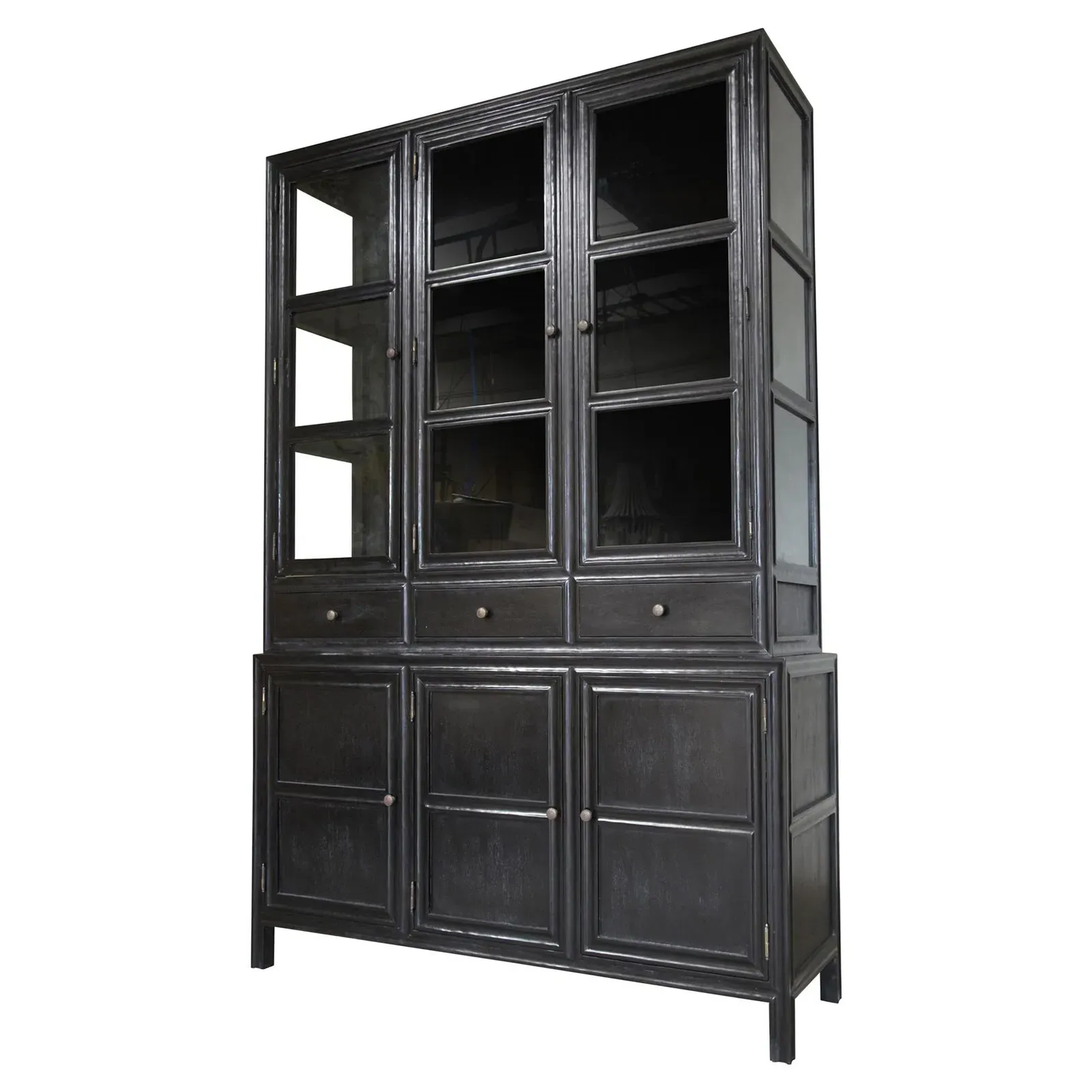 Caelor Hutch with Storage - Black, Mahogany