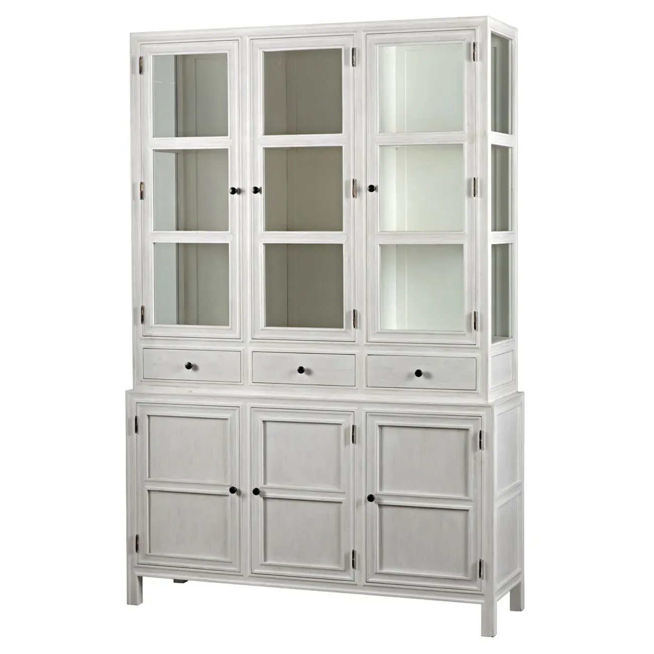 Caelor Hutch with Storage - White Wash, Mahogany