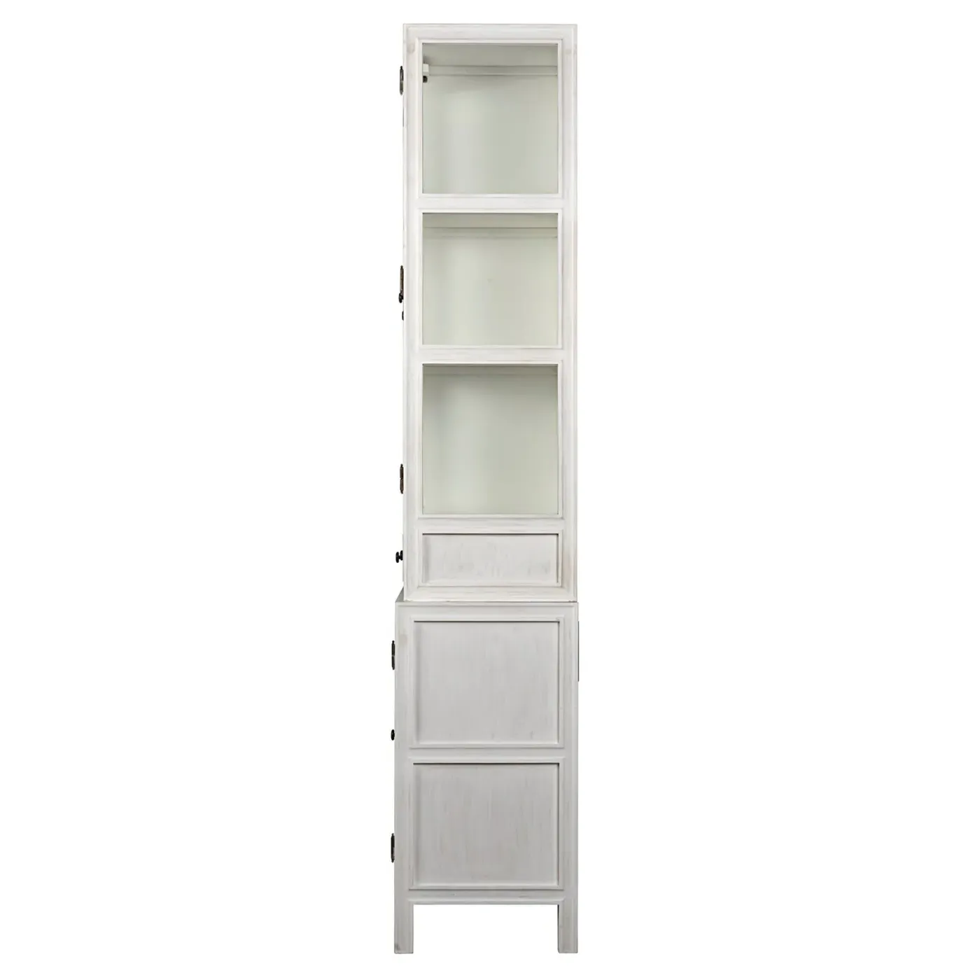 Caelor Hutch with Storage - White Wash, Mahogany