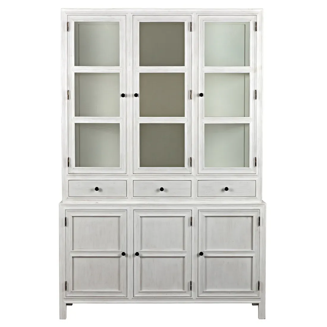 Caelor Hutch with Storage - White Wash, Mahogany