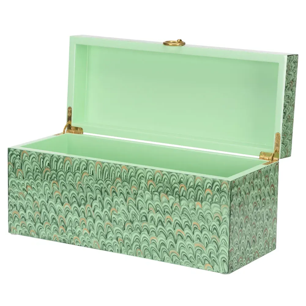 Cain Decorative Box - Green, Wood