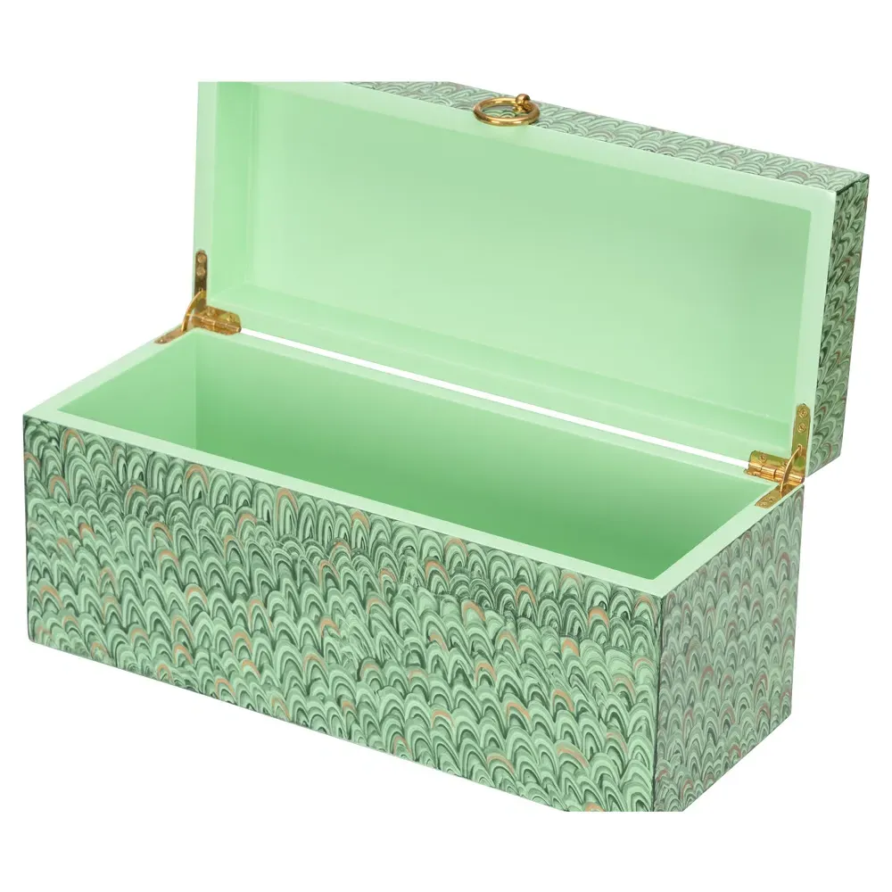 Cain Decorative Box - Green, Wood
