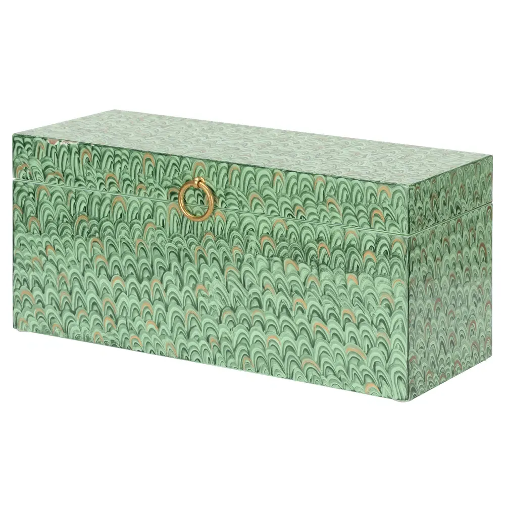 Cain Decorative Box - Green, Wood