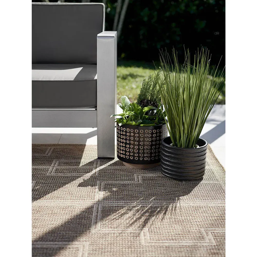 Cairo Global Bazaar Geometric Indoor Outdoor Rug - Brown
