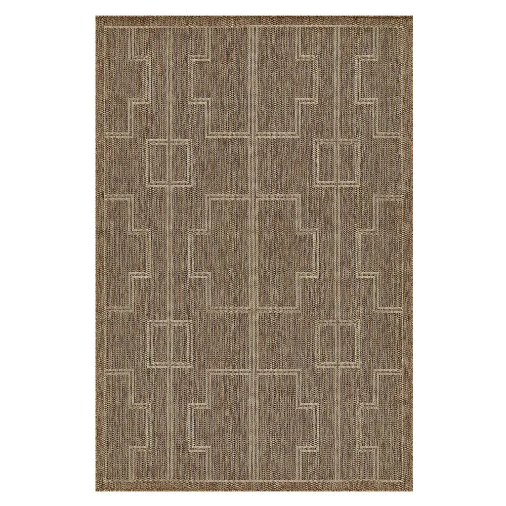 Cairo Global Bazaar Geometric Indoor Outdoor Rug - Brown