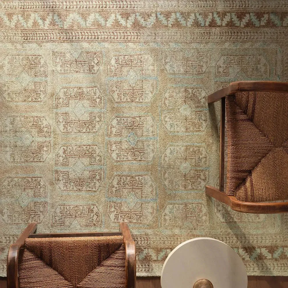 Caisan Oriental Patterned Area Rug - Beige