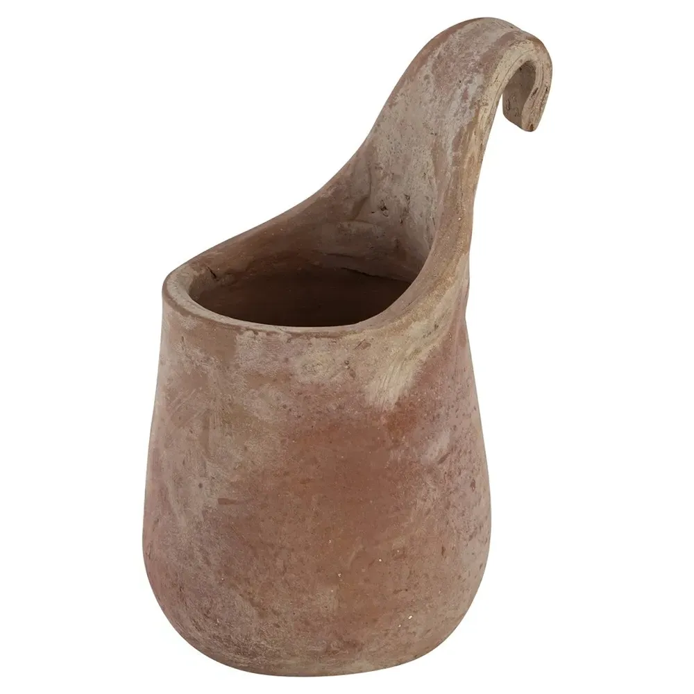 Caius Curved Handle Table Vase - Brown, Terracotta