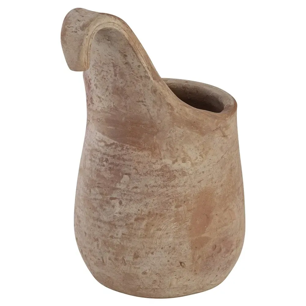 Caius Curved Handle Table Vase - Brown, Terracotta