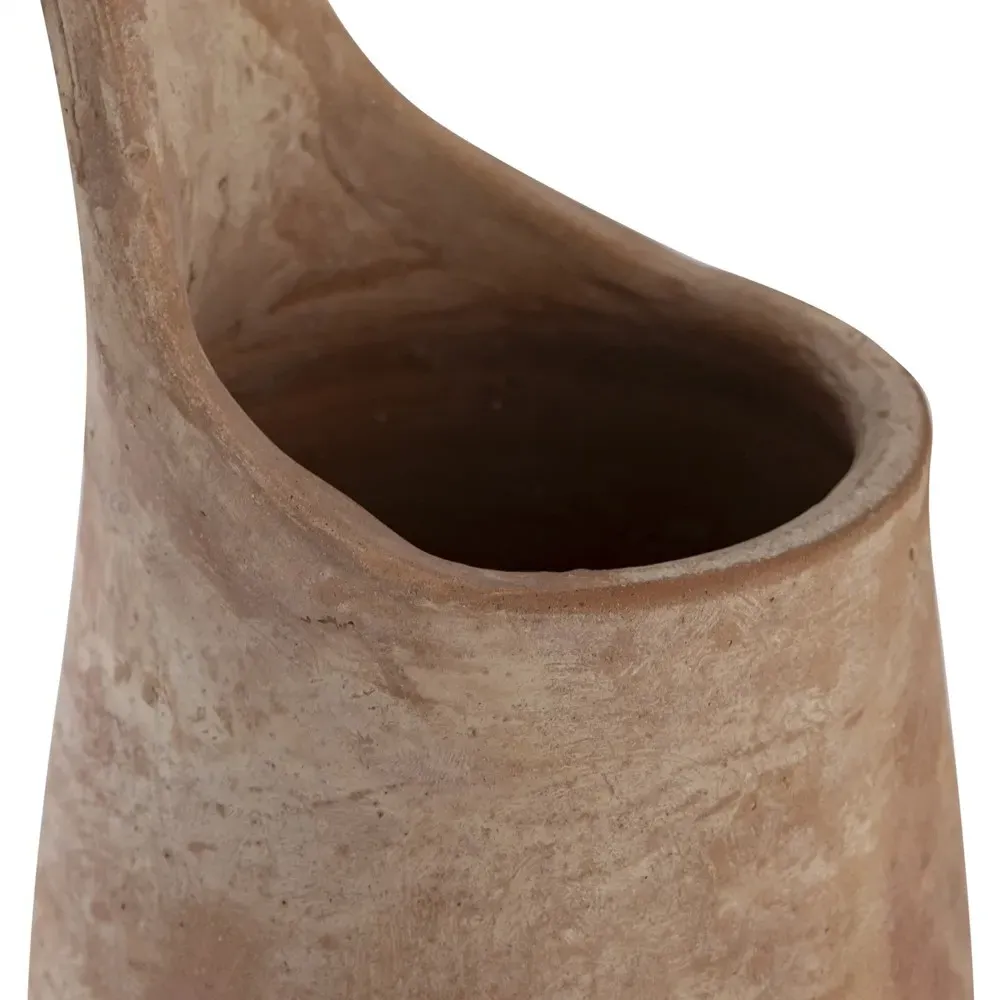Caius Curved Handle Table Vase - Brown, Terracotta