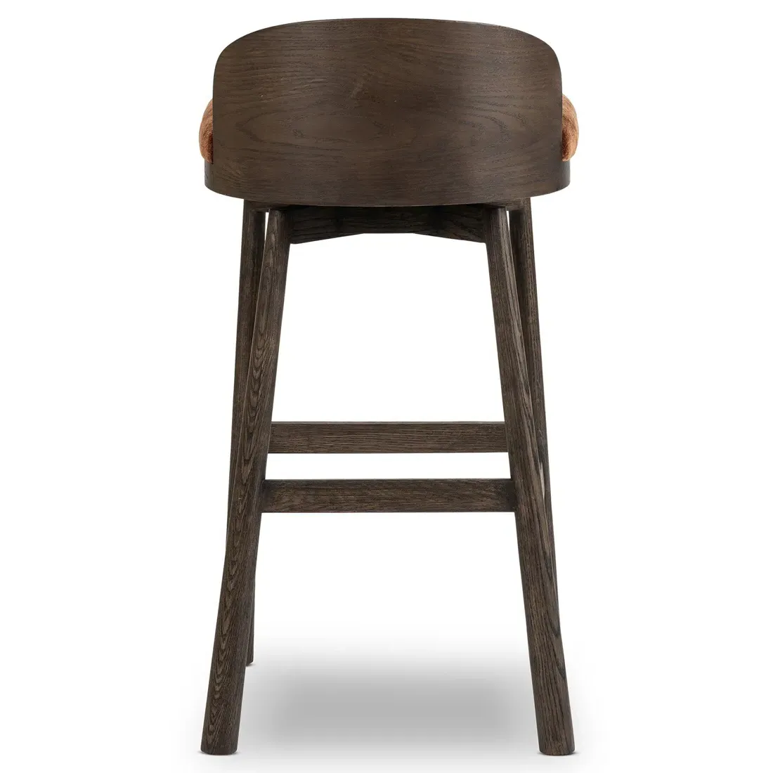 Caius Swivel Bar Stool - Rust Velvet, Oak