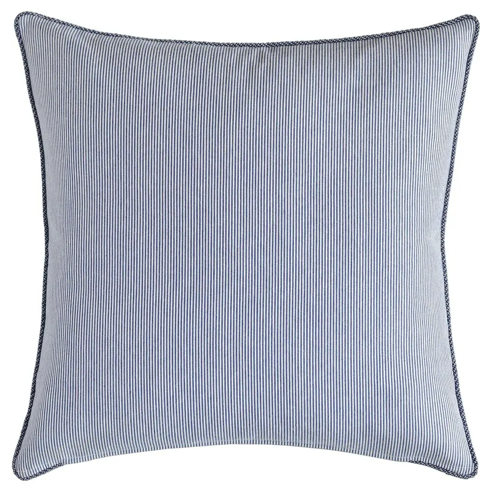 Caiya Blue Striped Cotton Throw Pillow - Blue