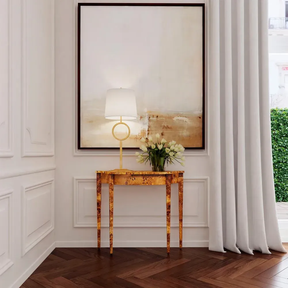 Calag Console Table - Brown, Burl Wood