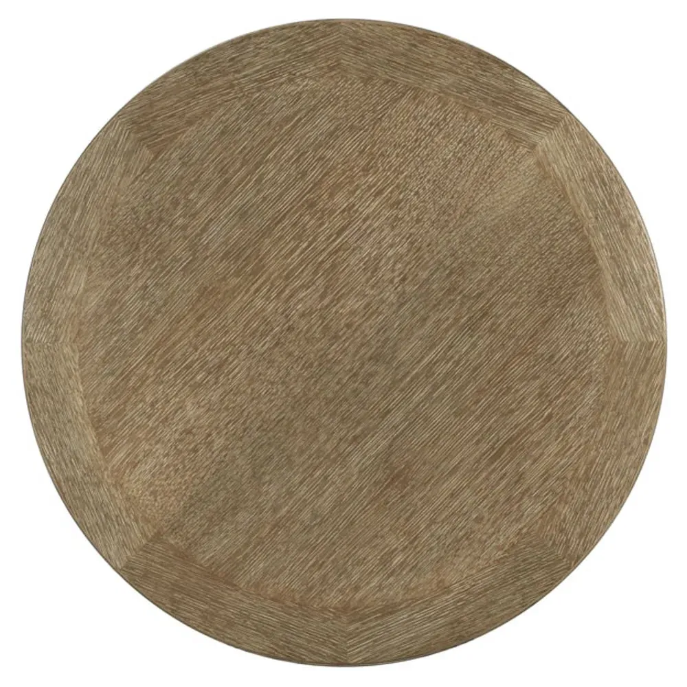 Caldera Round Lamp Table - Brown, Oak