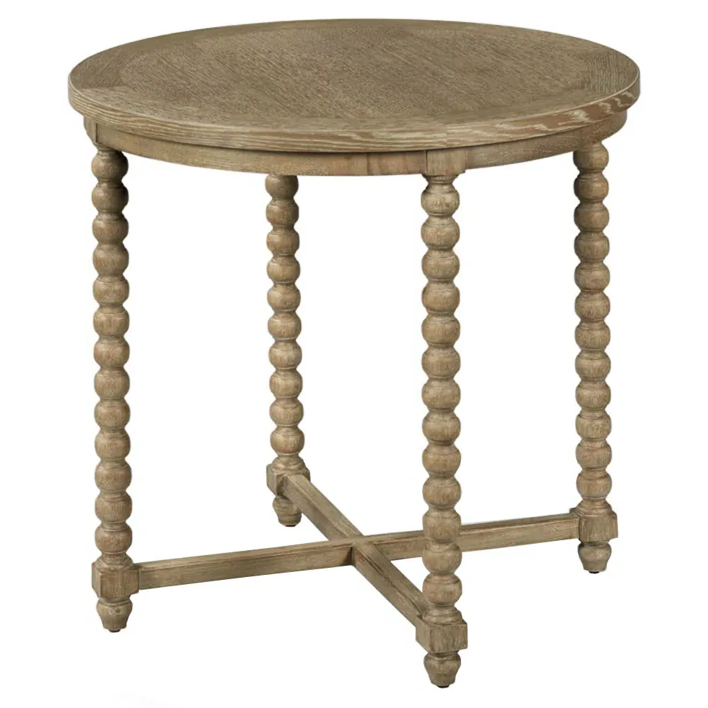 Caldera Round Lamp Table - Brown, Oak image