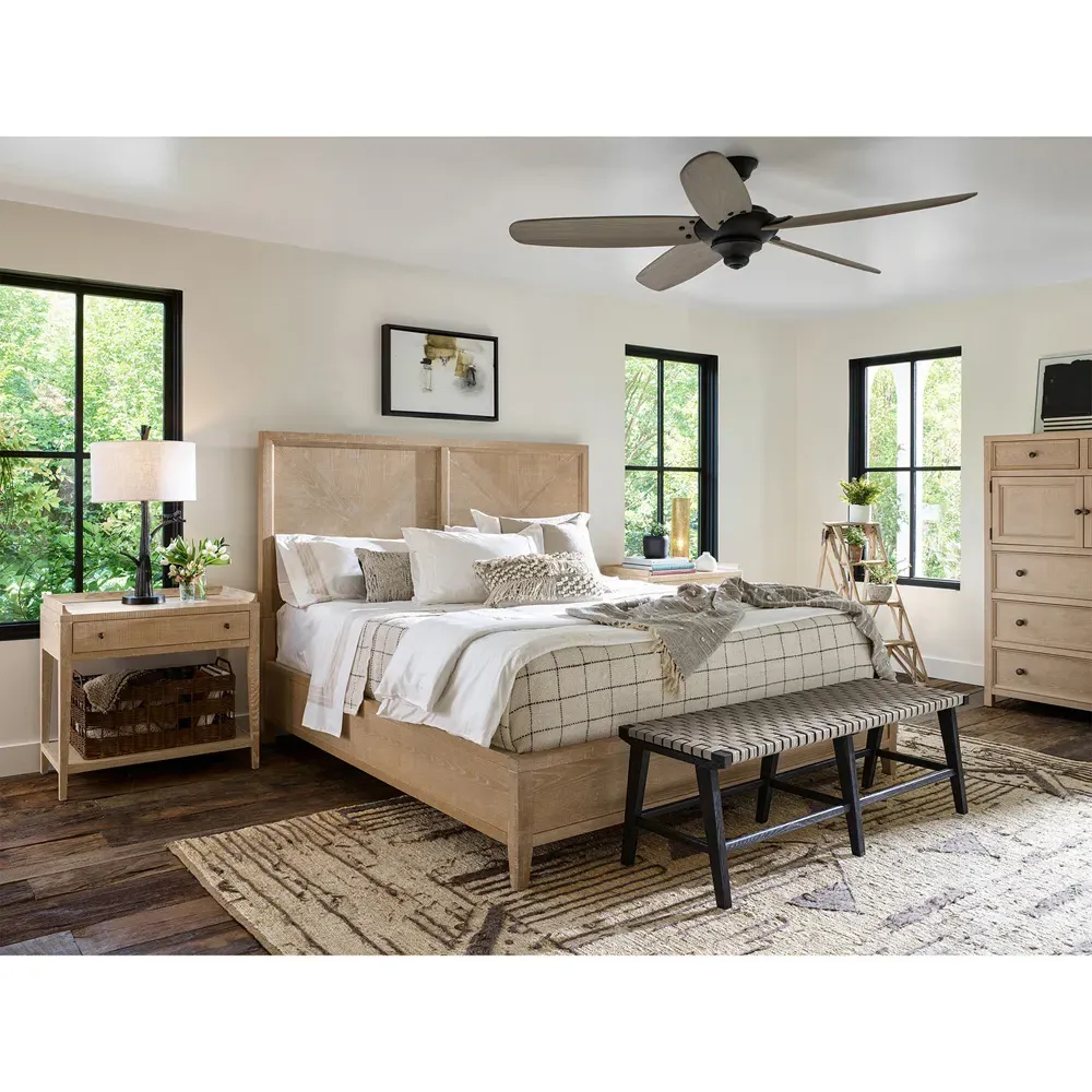 Caleb King Size Bed Frame - Light Brown, Oak