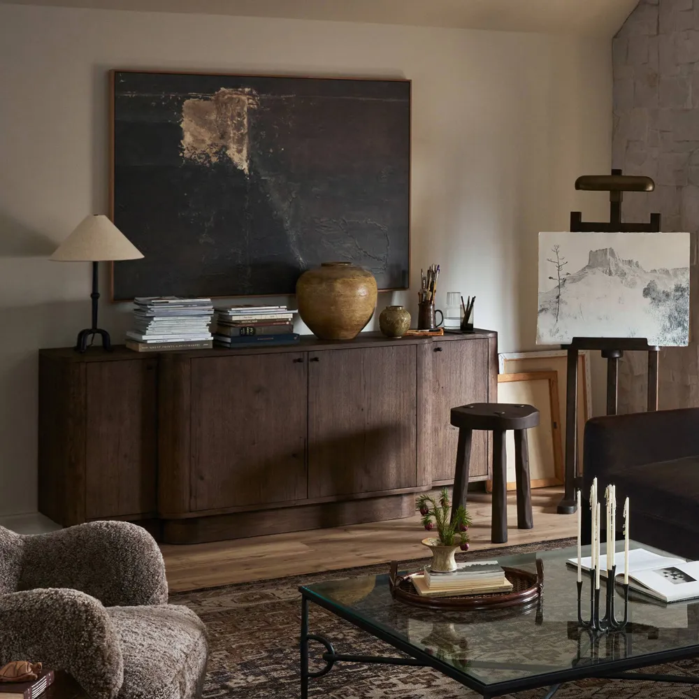 Caleb Media Console - Brown, Oak