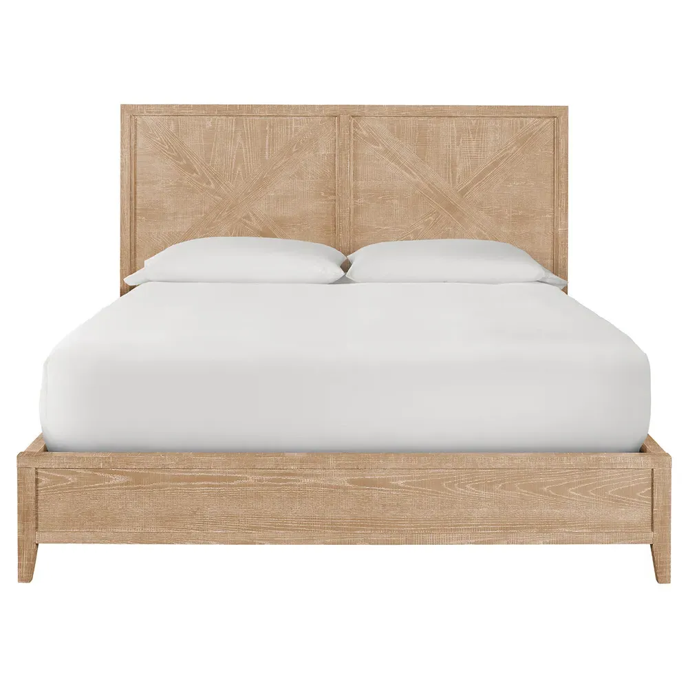 Caleb Queen Size Bed Frame - Light Brown, Oak