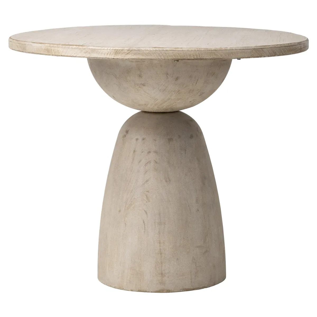 Caleb Round Bistro Dining Table - Light Brown, Reclaimed Pine