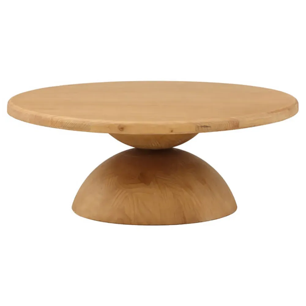 Caleb Round Coffee Table - Brown, Reclaimed Pine image