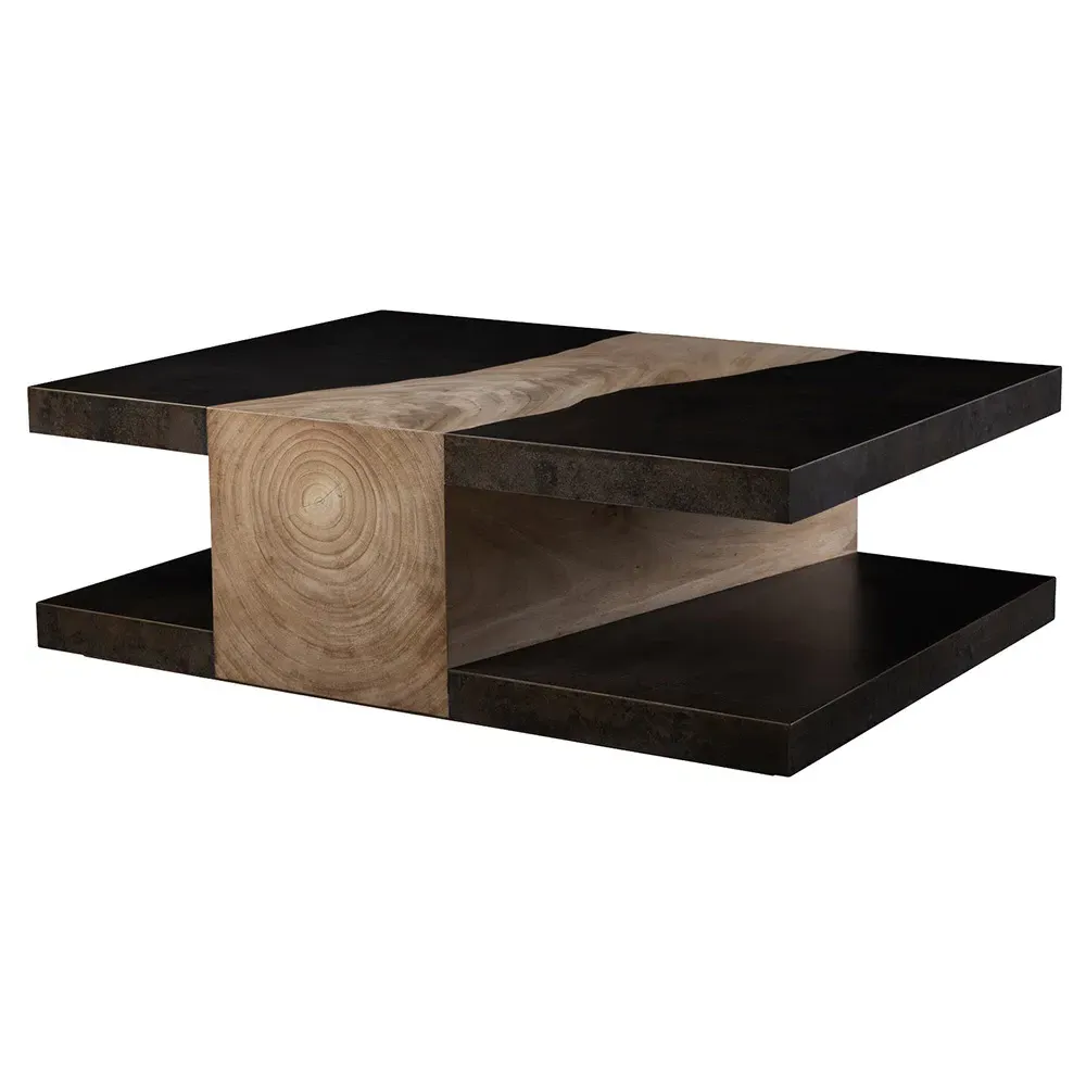 Caleigh Rectangular 2 Tier Coffee Table - Grey, Wood