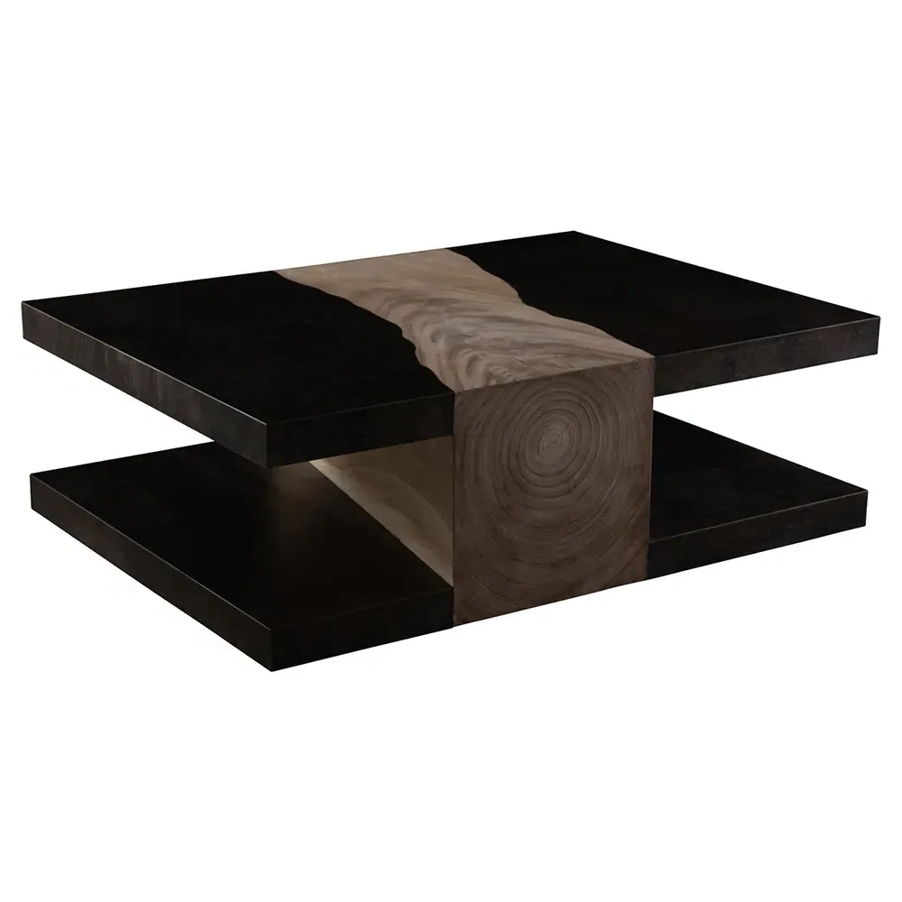 Caleigh Rectangular 2 Tier Coffee Table - Grey, Wood
