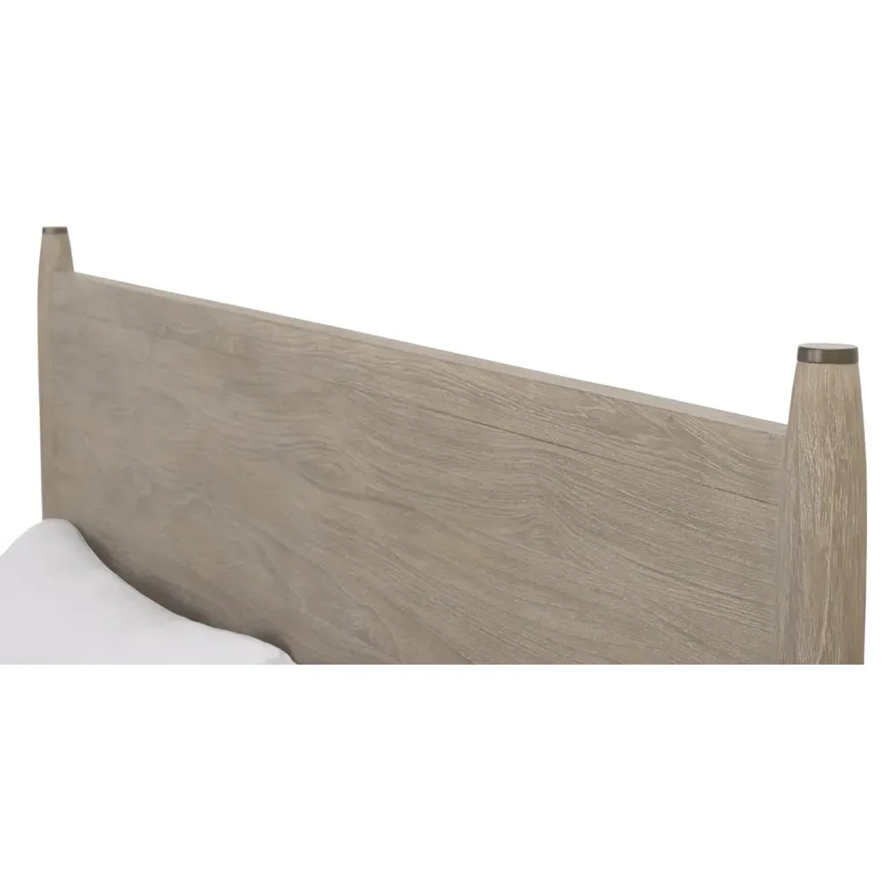 Cali Cal King Size Bed Frame - Light Brown, Teak Wood