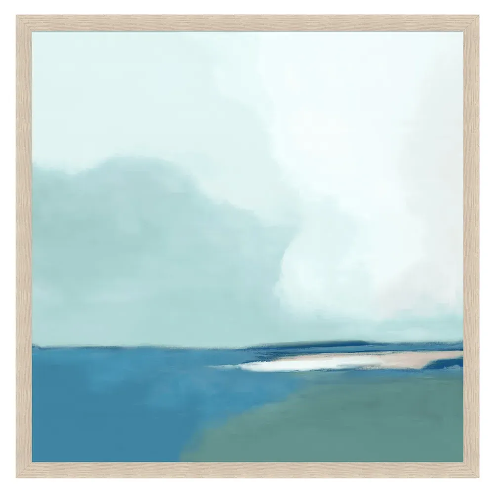 Cali Coastal Beach Seascape Horizon Painting I - Blue, Canvas image