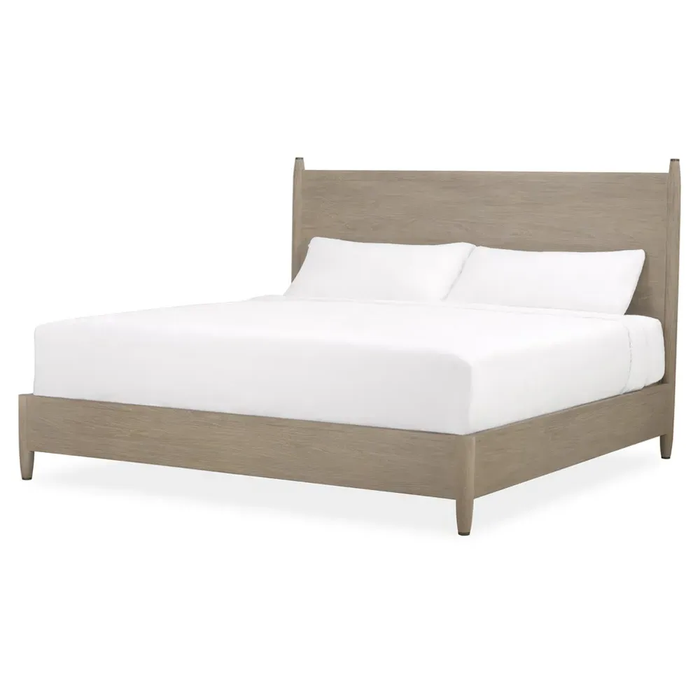 Cali Queen Size Bed Frame - Light Brown, Teak Wood