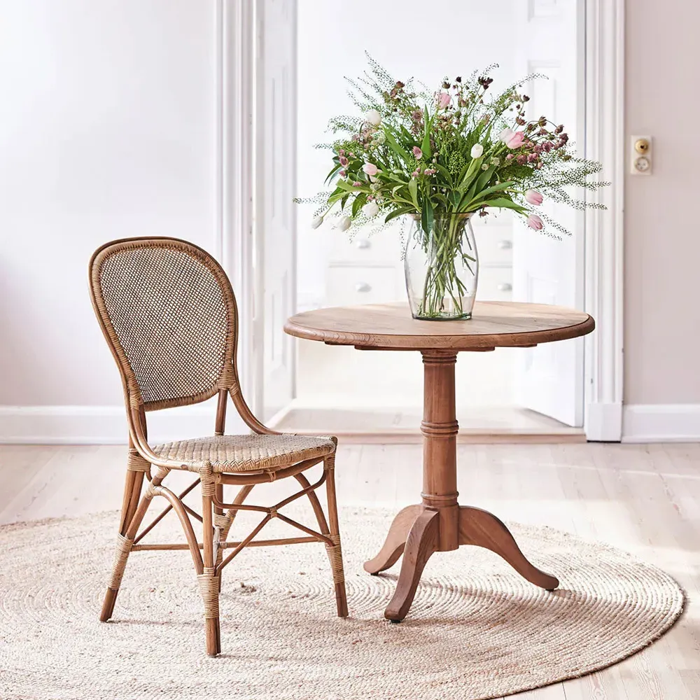 Cali Round Pedestal Bistro Table - Brown, Reclaimed Teak