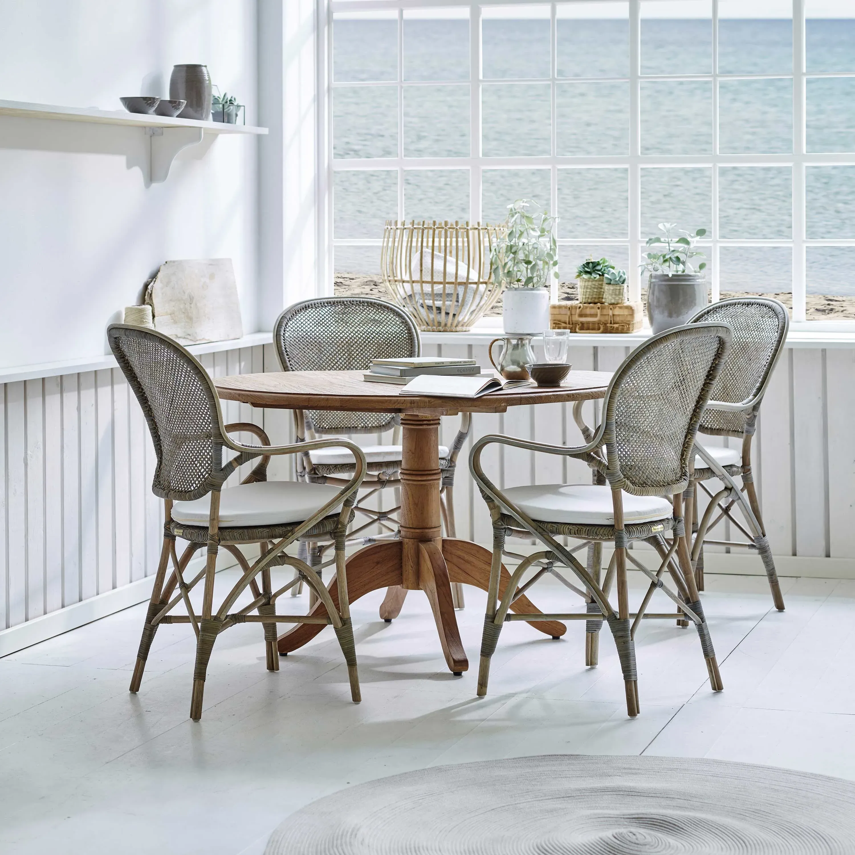 Cali Round Pedestal Dining Table - Brown, Reclaimed Teak