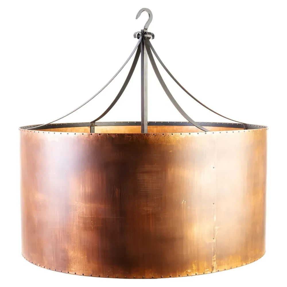 Calista Drum Pendant - Dark Copper, Steel