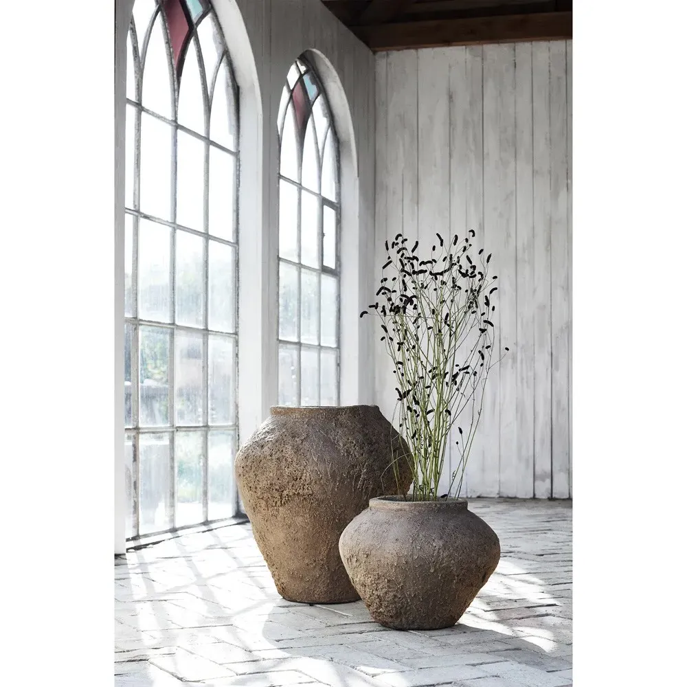 Calista Large Decorative Jar - Sand, Terracotta