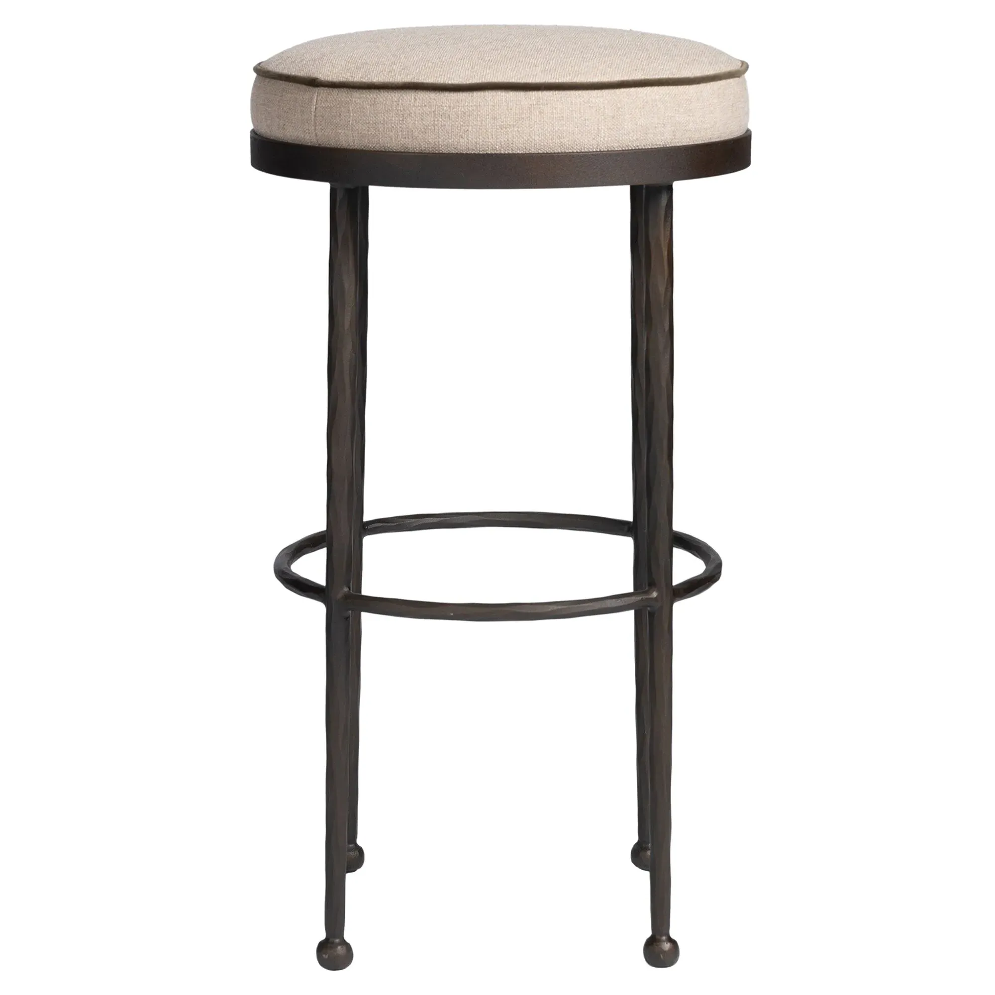 Calix Bar Stool - Beige, Performance Fabric