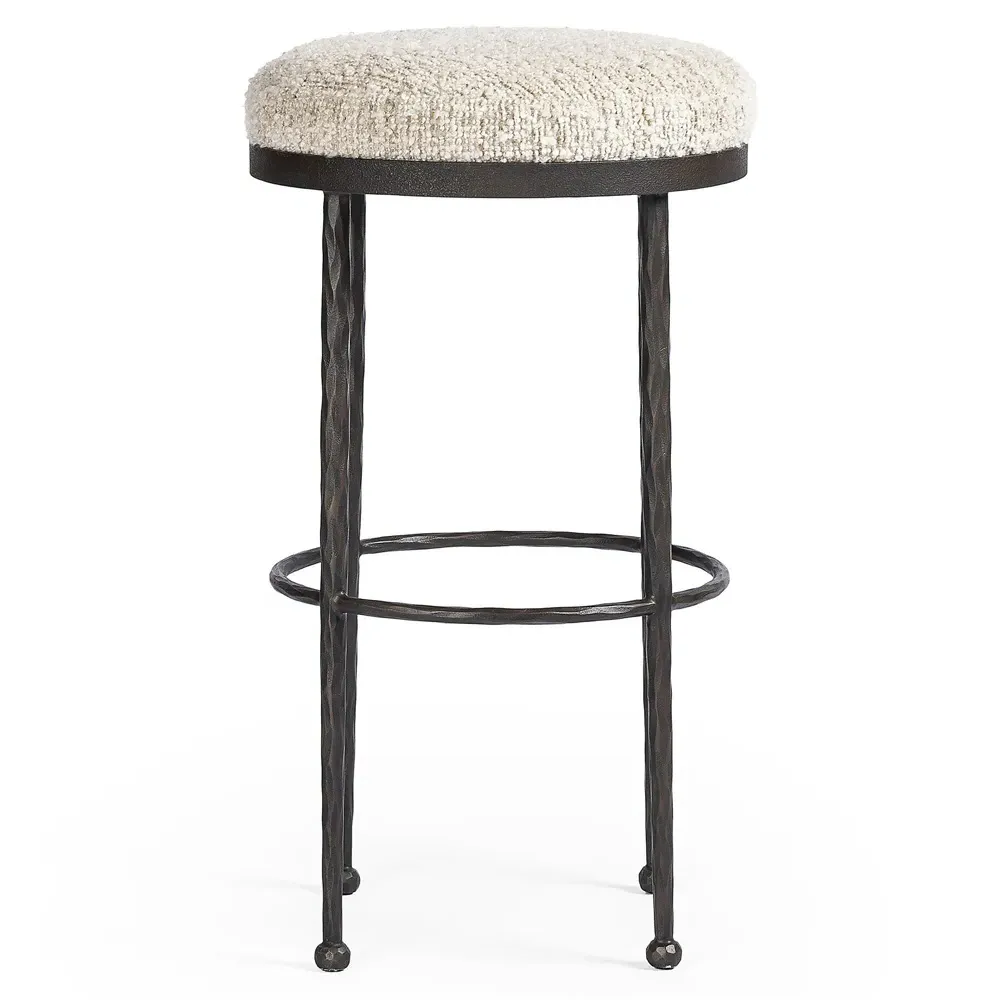 Calix Bar Stool - Cream, Boucle