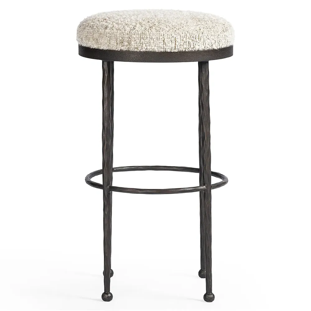 Calix Bar Stool - Cream, Boucle
