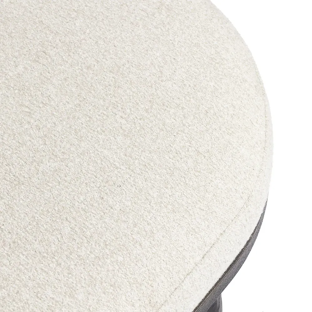 Calix Cocktail Ottoman - Off White, Shearling