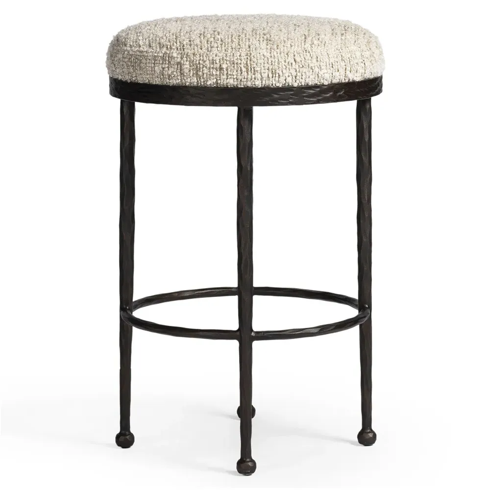 Calix Counter Stool - Cream, Boucle
