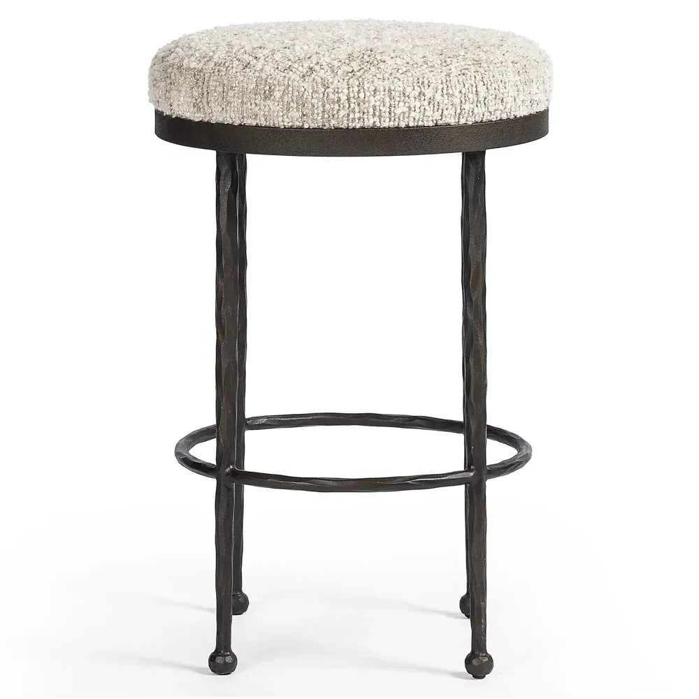 Calix Counter Stool - Cream, Boucle
