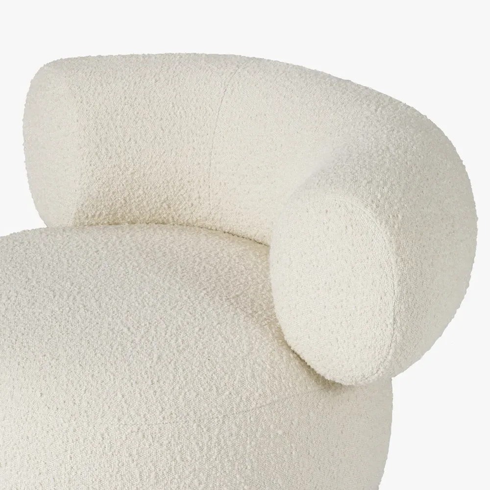 Calixto Swivel Chair - Cream, Performance Boucle