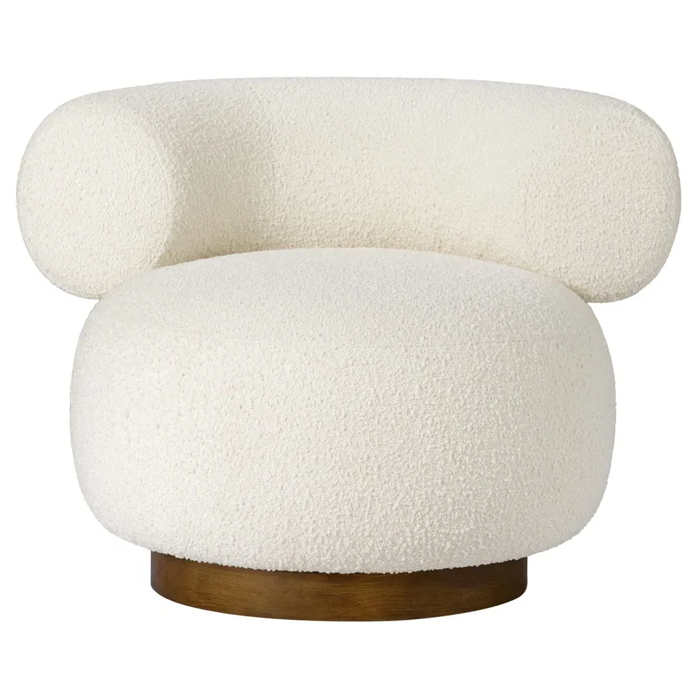 Calixto Swivel Chair - Cream, Performance Boucle image